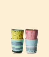 Set de 4 mugs à café en céramique aux glaçures uniques, HK Living