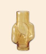 vase gleam en verre high ambre hk living