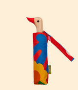 Parapluie compact Salsa à motif de formes rouges, poignée tête de canard, Original Duckhead