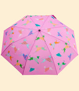 Parapluie compact Dogs in Pink, poignée bois canard, Original Duckhead