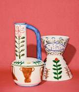 Vase Bijao Mix en céramique peinte à la main décoratif