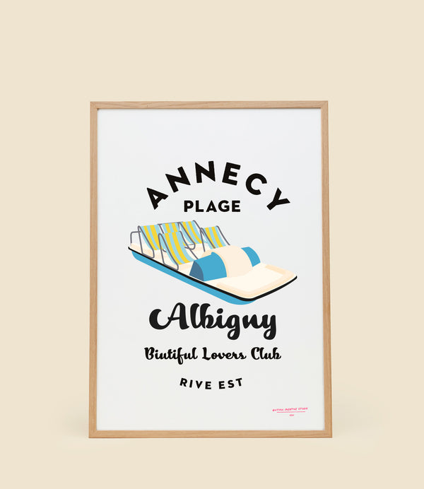 Affiche Annecy plage Albigny 2023 by Biutiful Lovers Club