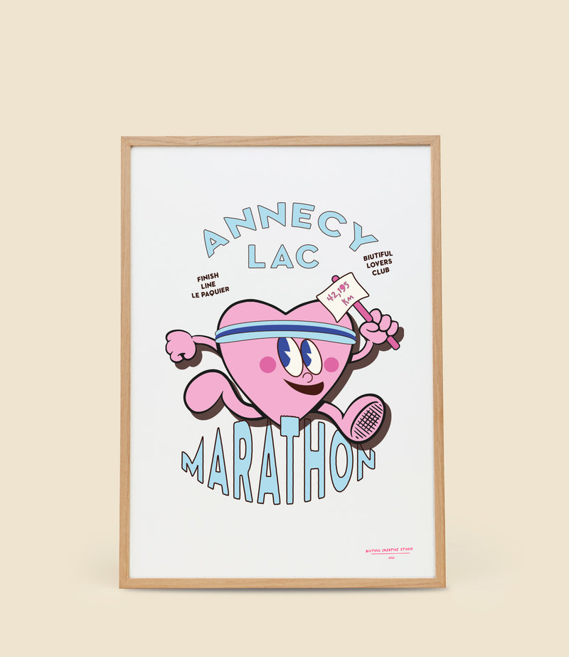 Affiche Annecy lac marathon A4 par Biutiful Lovers Club