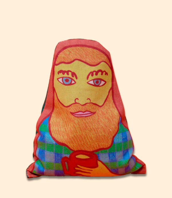 sac lavande man orange beard ark colour design