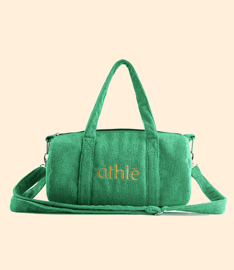 petit sac de gym vert en terry par Athlē