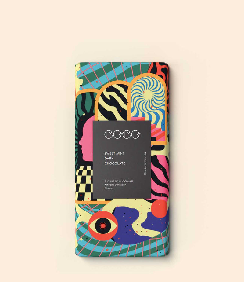 Tablette de chocolat noir à la menthe douce COCO Chocolatier 80g