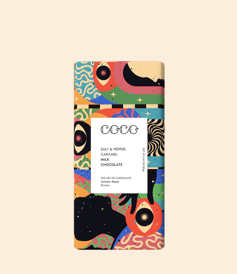 Tablette chocolat au lait caramel sel et poivre COCO Chocolatier 80g