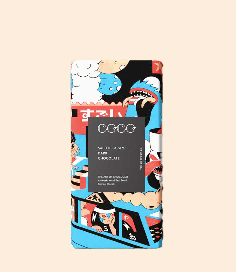 Tablette chocolat noir au caramel salé COCO Chocolatier 80g