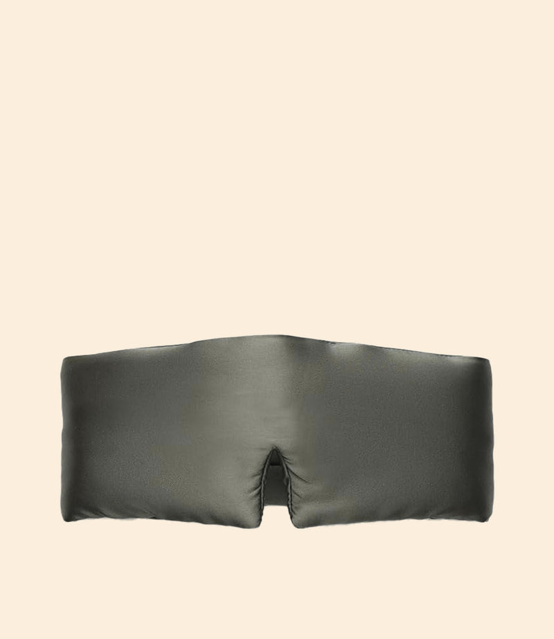 Masque de nuit en soie vert sauge 19 momme ajustable – usage sommeil