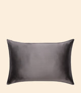Taie d’oreiller en pure soie gris foncé 22 momme 51x76 oeko tex