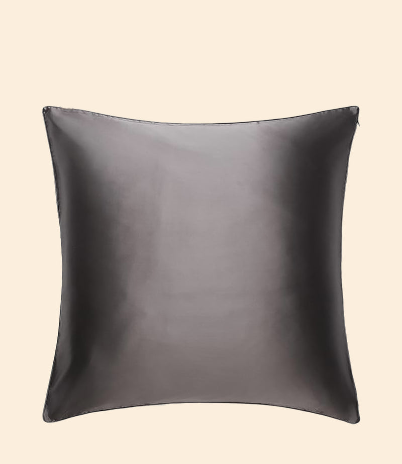 Taie d’oreiller en pure soie gris foncé 22 momme 65x65 oeko tex
