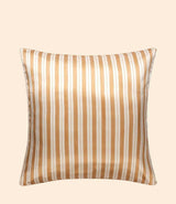 Taie d’oreiller en pure soie rayure beige 22 momme 65x65 oeko tex