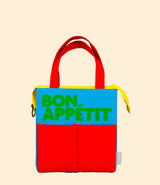 Lunch bag multicolore motif Bon Appétit, pour repas et en-cas, Helio Ferretti