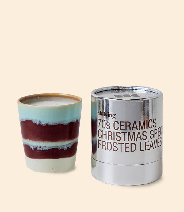 Bougie eucalyptus menthe en mug céramique – Frosted Leaves – HK Living