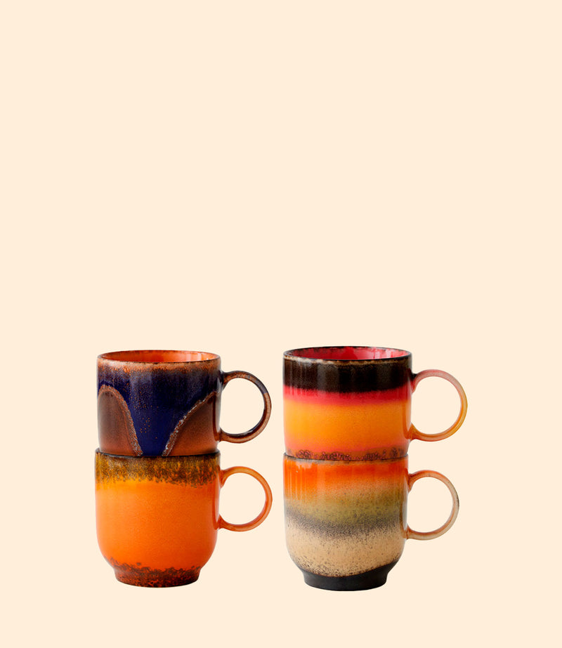 4 mugs Brazil 70's Ceramics hk living