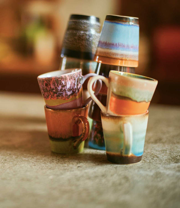 set de 4 mugs espresso 70s ceramics hk living