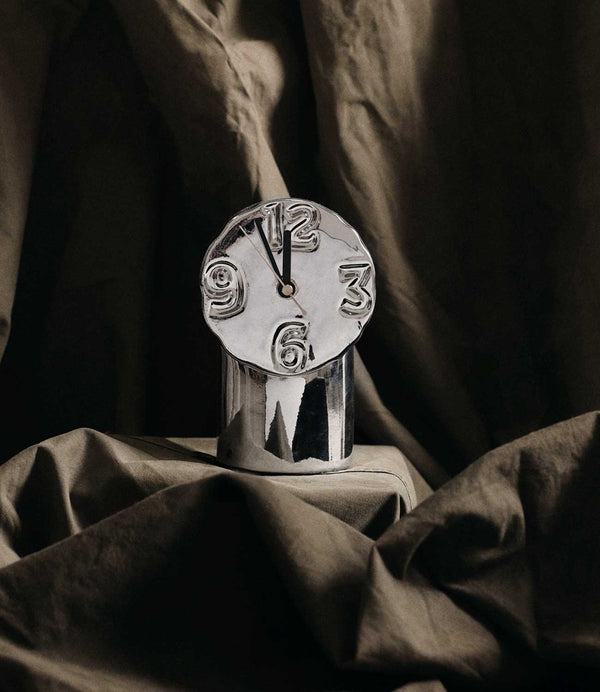 Horloge HK Living en céramique chromée pour déco intérieure
