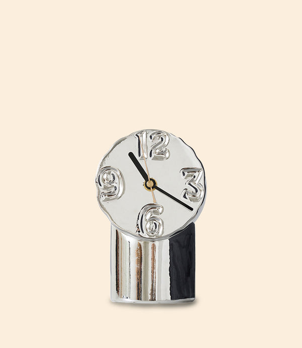 Horloge HK Living en céramique chromée pour déco intérieure