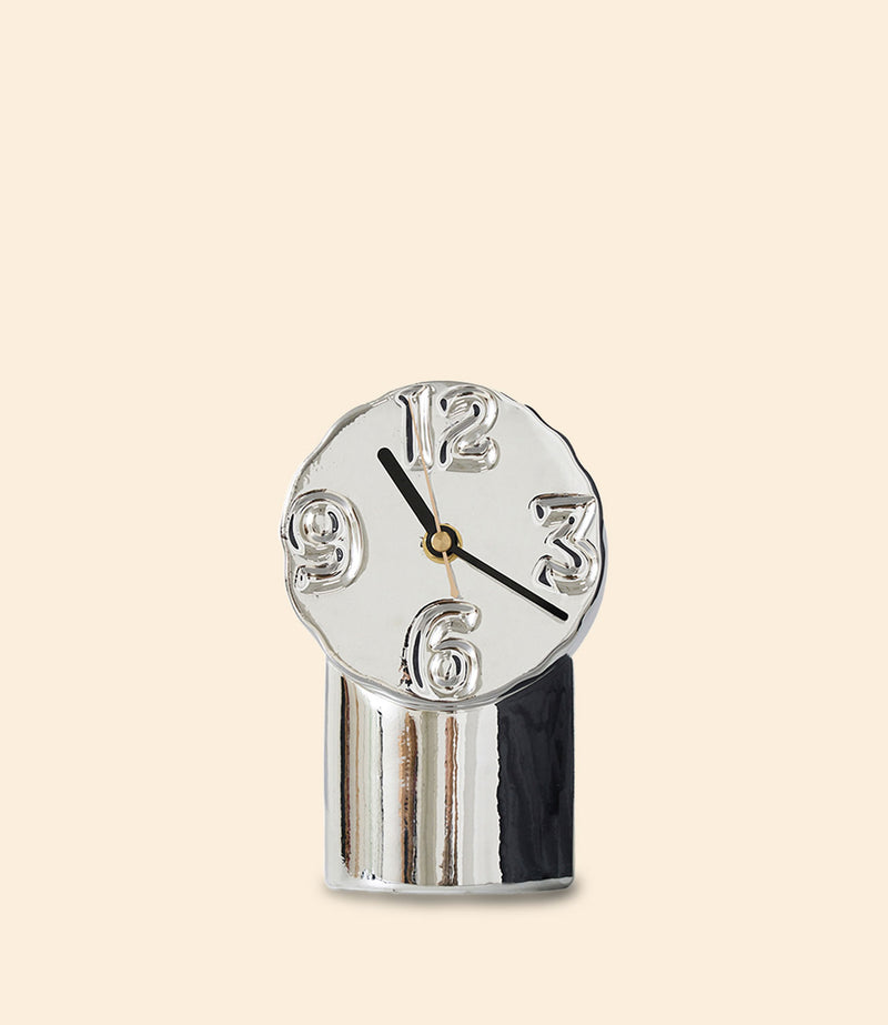 Horloge HK Living en céramique chromée pour déco intérieure