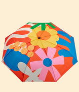 Parapluie compact Salsa à motif de formes rouges, poignée tête de canard, Original Duckhead