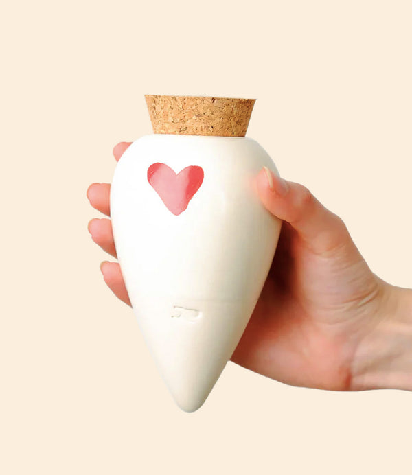 Olla motif cœur en céramique pour arrosage décoratif et naturel Pépin
