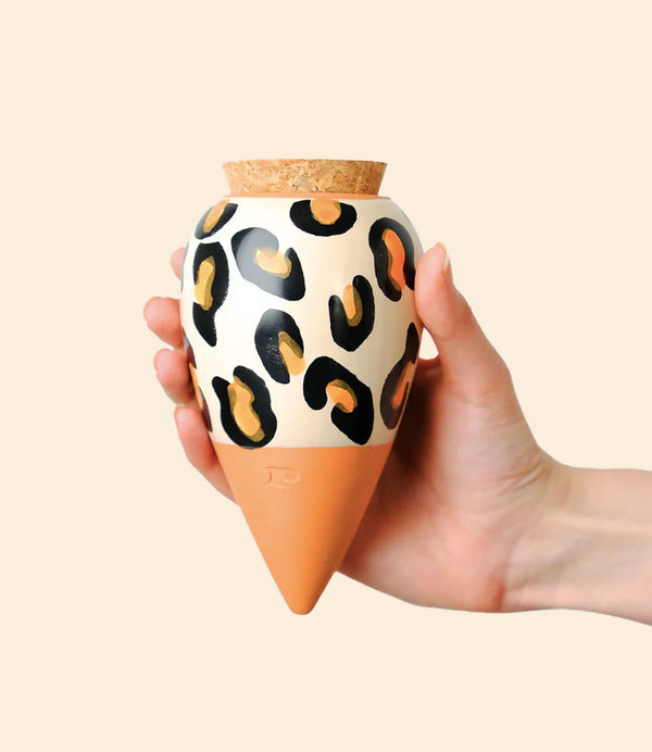 Olla décorative en céramique motif léopard pour arrosage de plante Pépin