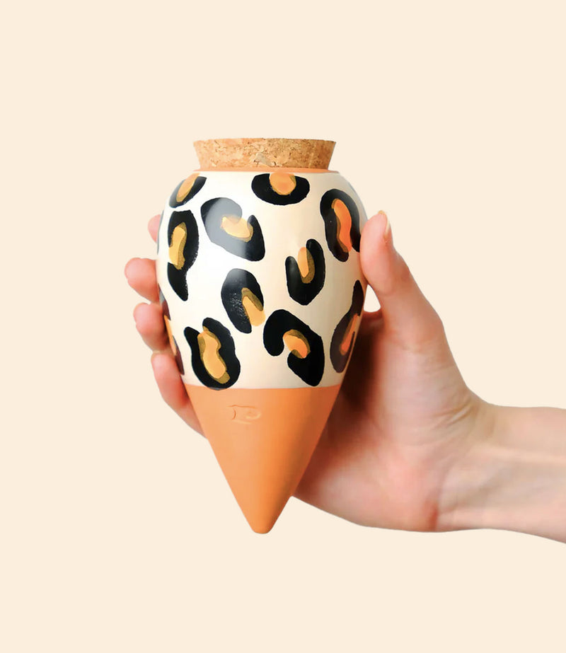 Olla décorative en céramique motif léopard pour arrosage de plante Pépin