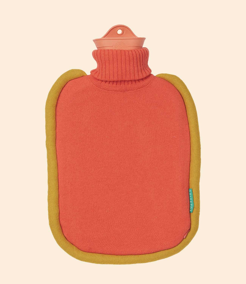 Bouillotte Bumper orange coquelicot Suite 702 avec housse tricotée en coton bio