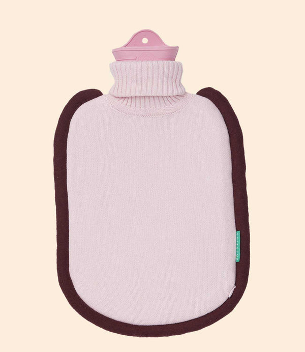 Bouillotte Bumper rose pastel Suite 702 avec housse tricotée en coton bio