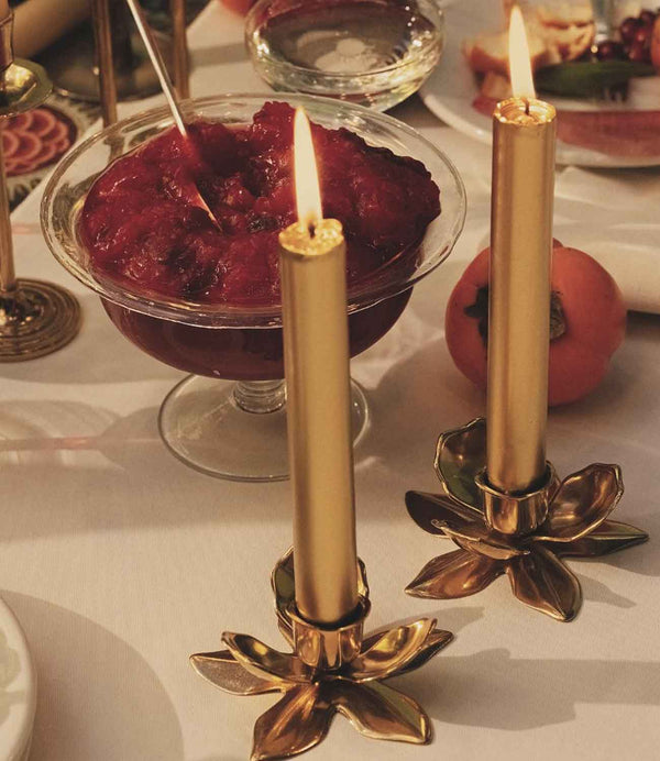 Bougeoir Fleur en métal doré Trudon pour bougies Madeleine