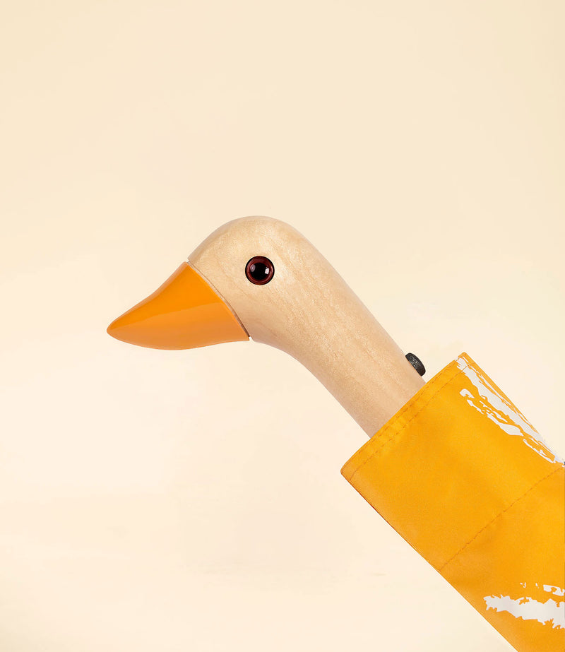 parapluie Saffron Brush par Original Duckhead. Détails manche en bois tête de canard.