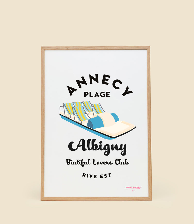 Affiche Annecy plage Albigny 2023 by Biutiful Lovers Club
