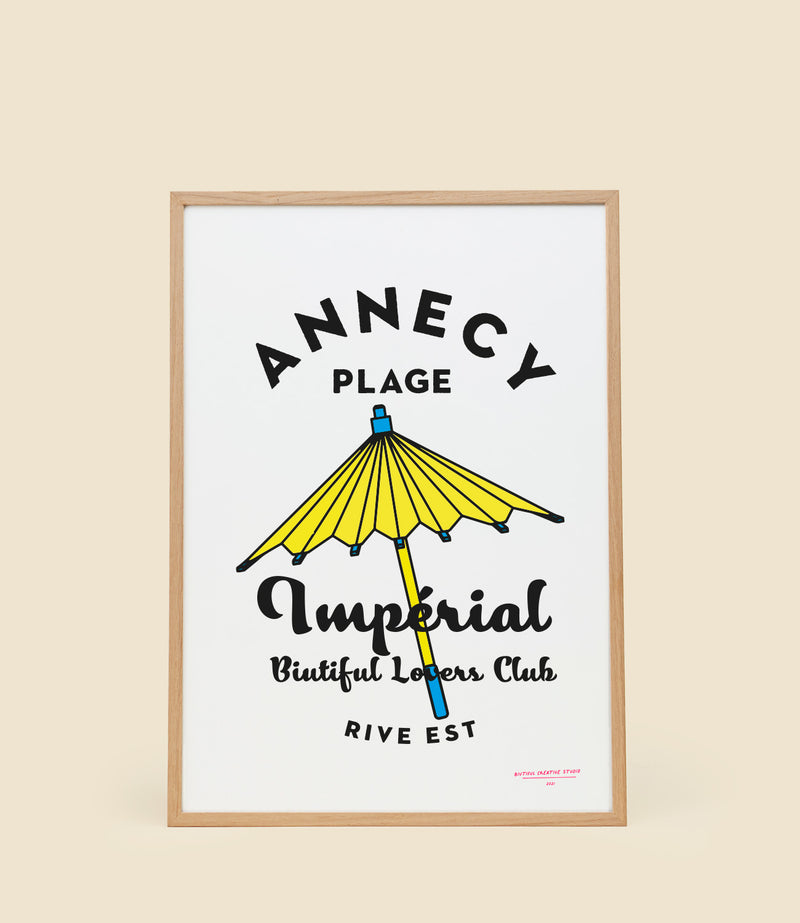 Affiche Annecy Plage Impérial 2023 A4 par Biutiful Lovers Club