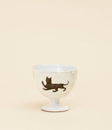 Cat bowl by Astier de Villatte x John Derian. Patterns 2 black cats. Face.