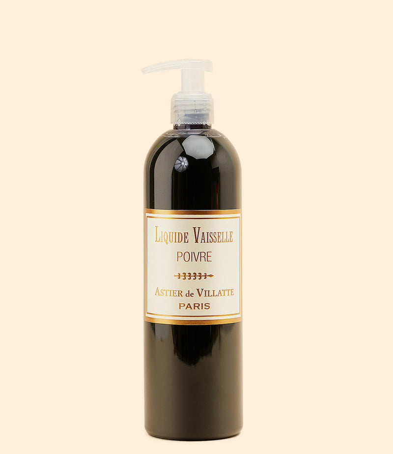 liquide vaisselle senteur poivre noir par Astier de Villatte. 500ml.