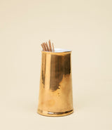 Golden outdoor ceramic incense pot by Astier de Villatte