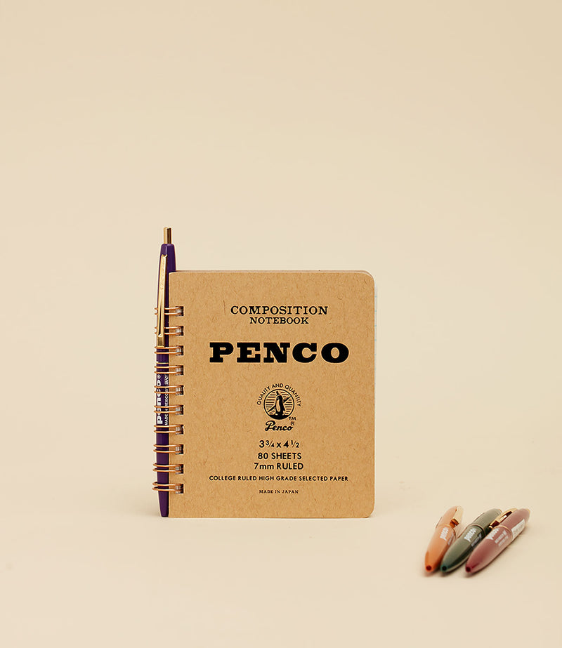 Carnet taille S Penco, couleur naturel. Avec stylos Penco