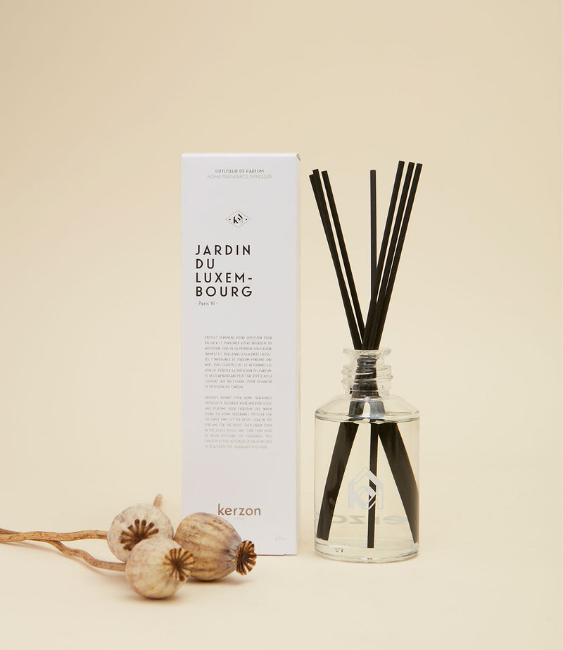 diffuseur parfum Jardin du Luxembourg par Kerzon. 120ml. Ambiance.